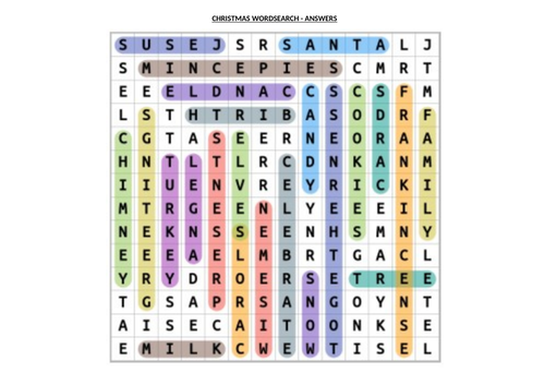 Christmas WORD SEARCH - with answers | Teaching Resources