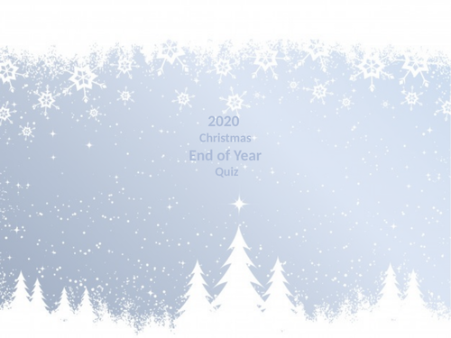 Christmas Quiz 2020 End Of Year