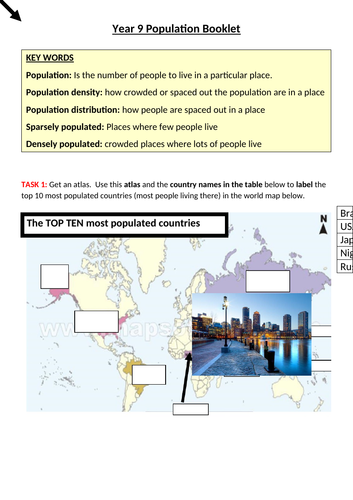 All-in-one Fantastic Population Task booklet