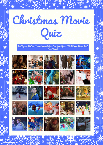 Christmas Movie / Film Quiz Fun - Guess the Festive Movie Game. Lesson ...