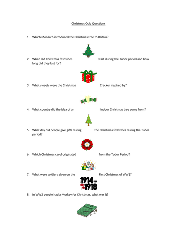 Christmas History Quiz