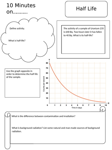 Physics 10 minutes on.... half life