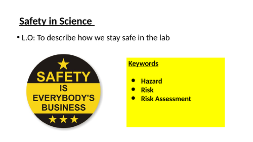 Y7 Science Safety Lesson - foundation set