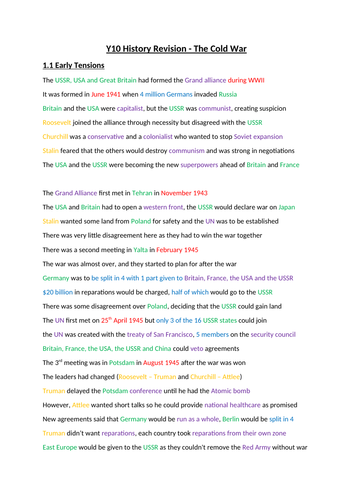 Edexcel GCSE History - The Cold War