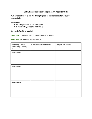 An inspector calls grade 9 essay image