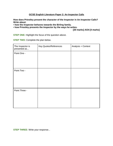 Thesis statement for an inspector calls picture