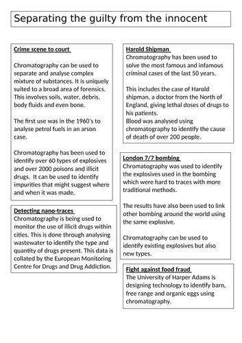 Uses of chromatography