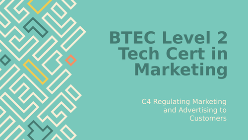 BTEC Level 2 Technical Certificate in Marketing Unit 1 ...