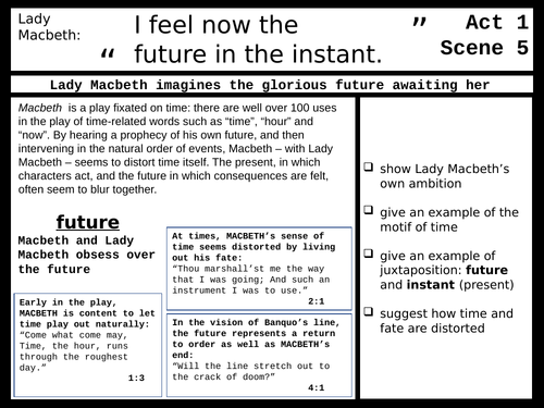 Macbeth Key Quotes and Moments -- Stretch and Challenge