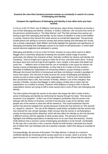 Feminine Gospels comparison essay