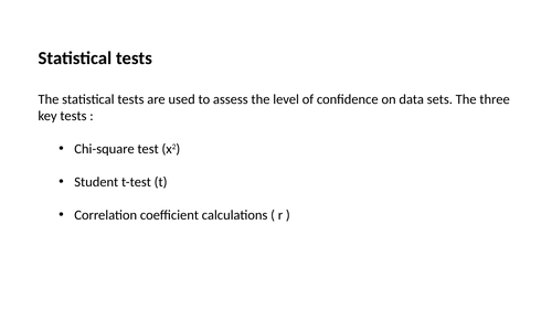 Statistical Tests A level Biology