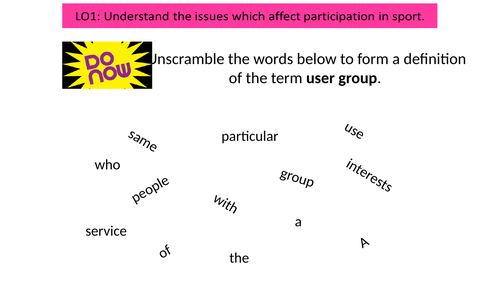 User Groups and Barriers Presentation