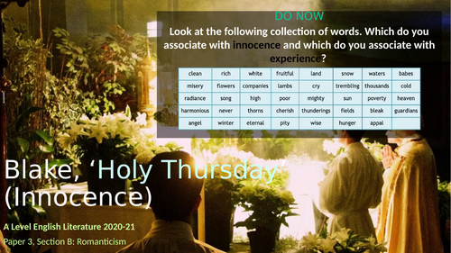 Blake, 'Holy Thursday' (Innocence)