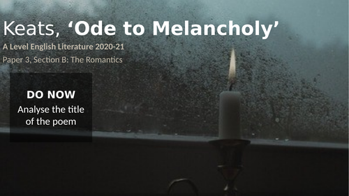 Keats, 'Ode to Melancholy'