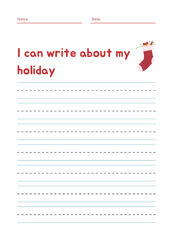 I can write about my holiday