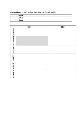 Lesson Plan - Template