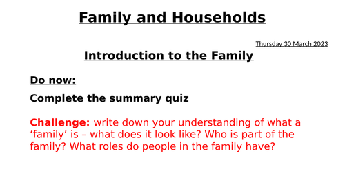 Functionalism and the Family -  AQA A level Sociology
