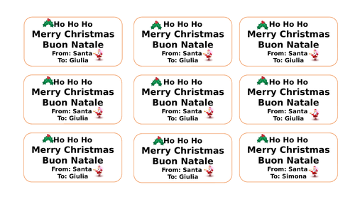 Editable Christmas Label