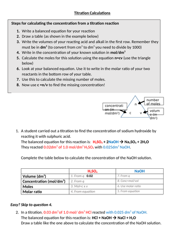 Titration Calculations