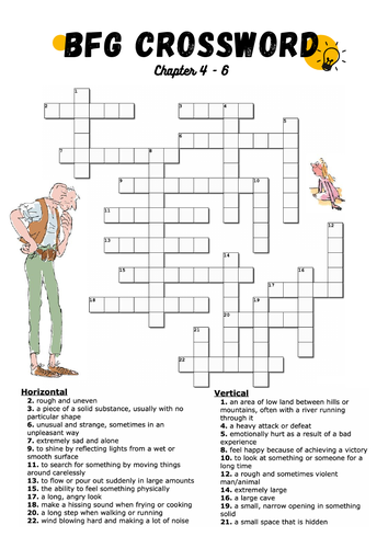 Bfg Crossword Puzzle Chapter 3 6 Teaching Resources