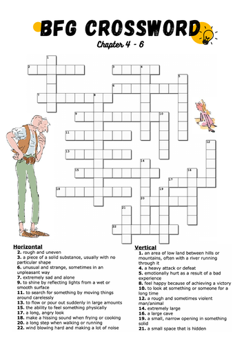 BFG Crossword puzzle (Chapter 3-6)