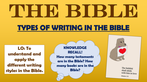 The Bible - Types of Writing in the Bible!