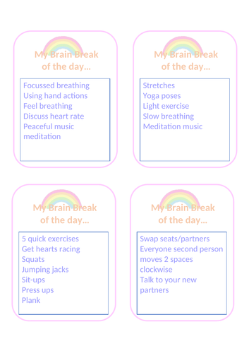 Brain Break cards