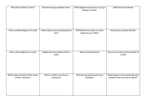 8I Fluids: Noughts and crosses sheet