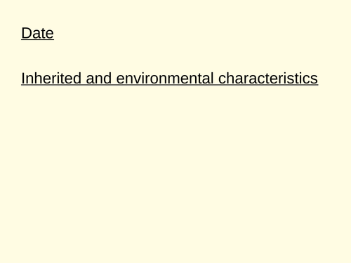 Evolution and Inheritance (Science) Year 6 Plan and Resources