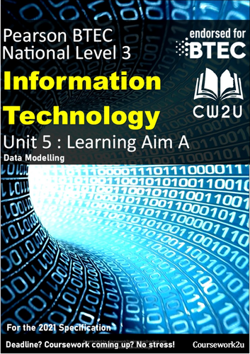 2021 BTEC IT Level 3 - DISTINCTION*  Unit 5 Learning aim A