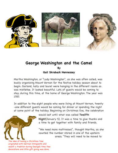 George Washington and the Camel(1787): A Reading Passage in the Content Area of Social Studies