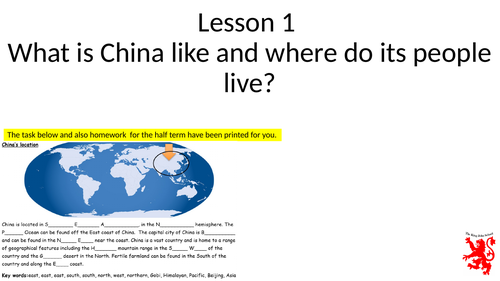 Two China vs India lessons- The Physical Geography of China and China Population distrubution