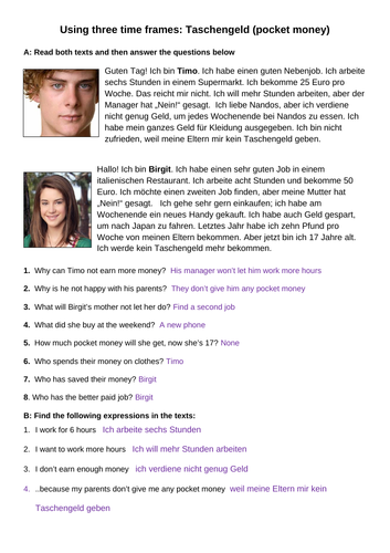 German past, present and future reading