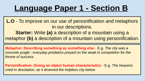 AQA Language Paper One - Section B