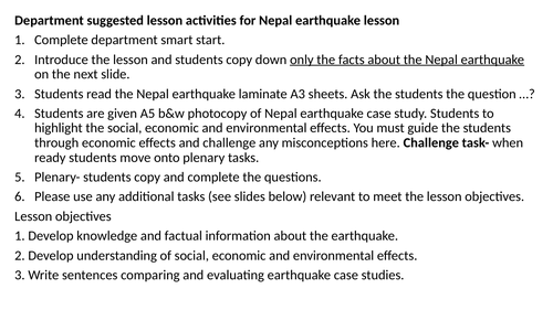 Bundle of KS3 Tectonic hazards lessons and assessment tasks