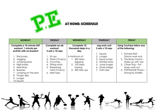 PE AT HOME - Isolation/lockdown