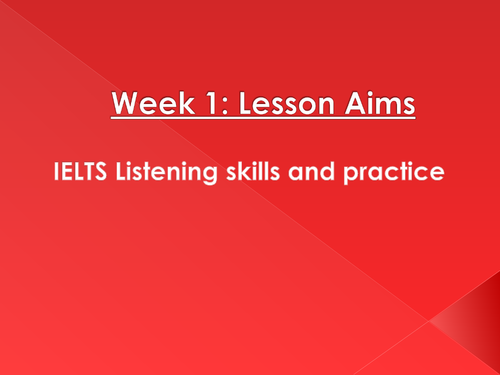 IELTS Listening lesson - Differentiated