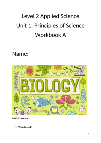 BTEC L2 Applied Science Unit 1 Biology