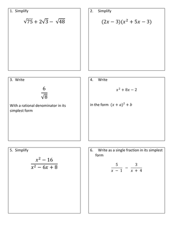 National 5 Non Calculator Revision