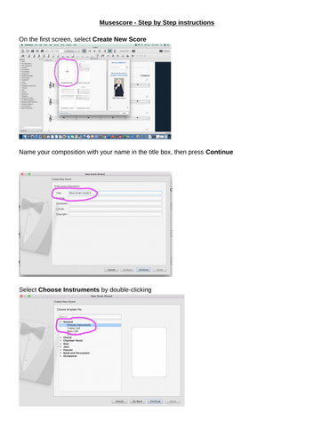 Musescore score startup guide - home learning