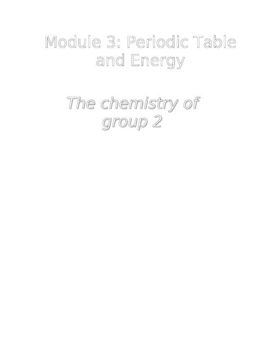 The Chemistry of Group 2