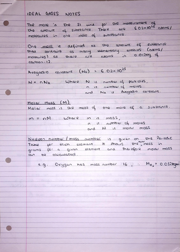 A Level Physics Notes: Ideal Gases