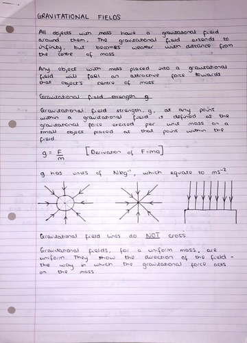 A Level Physics Notes: Gravitational Fields