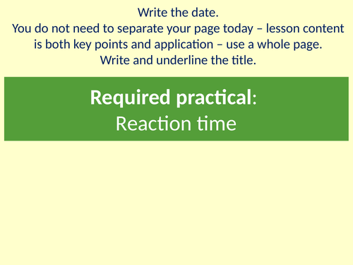 AQA. GCSE. Biology. Homeostasis. 3. Reaction time required practical.