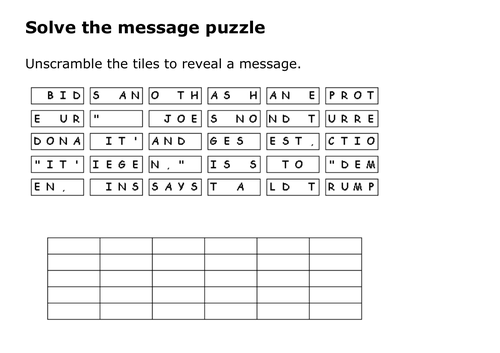 Solve the message puzzle about the 2021 United States Capitol protests