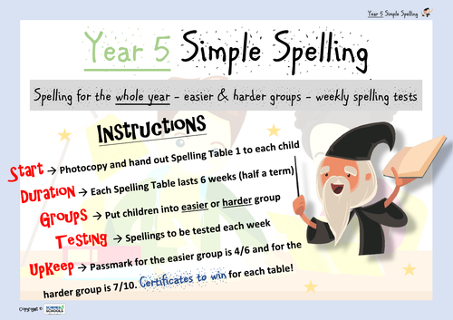 Year 5 Simple Spelling