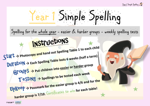 Year 1 Simple Spelling