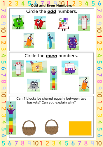 Odd And Even With Number Blocks Teaching Resources