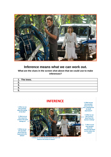 Inference & analysis Jurassic Park extract. Perfect for remote learning.