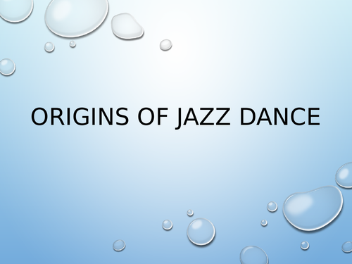 Origins of Jazz SOW